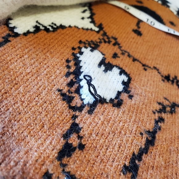 Hi Bear heart butterfly heavyweight sweater cream oversized small crew - Picture 3 of 3